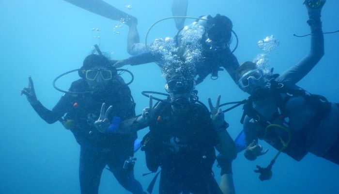 buceo parada de seguridad